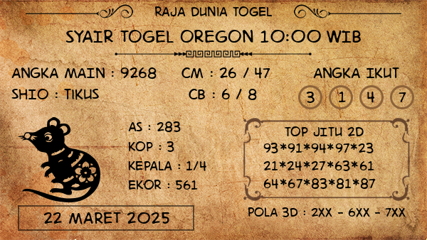 Prediksi Oregon 10:00 WIB